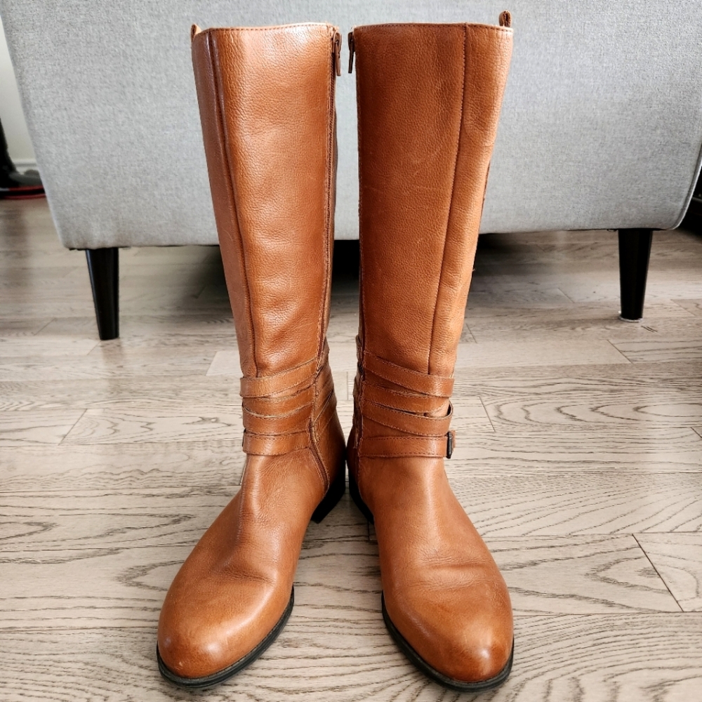 Naturalizer Brown Leather Heeled Boots